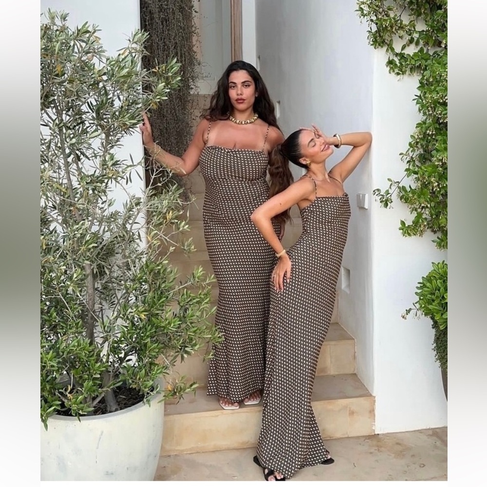 Monday Swimwear Cote D'azur Dress Geo Lynx Black Chain Print Size L Vacay Date